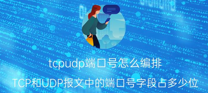 tcpudp端口号怎么编排 TCP和UDP报文中的端口号字段占多少位？